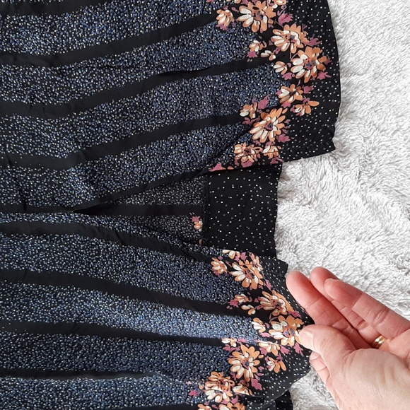 Vintage Sheer Polyester Strapless Waterfall  Floral Dress - Picture 7 of 9